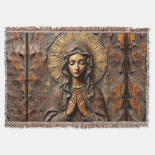 Cobertor Devoção Esculpida Maria de Madeira