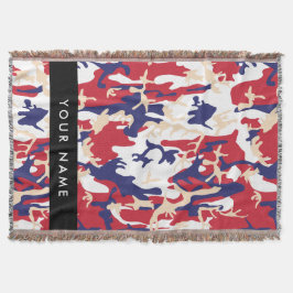 Cobertor Dia da Independência Camuflagem Seu nome Personali