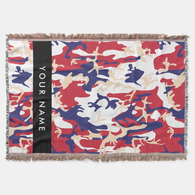 Cobertor Dia da Independência Camuflagem Seu nome Personali (Frente)