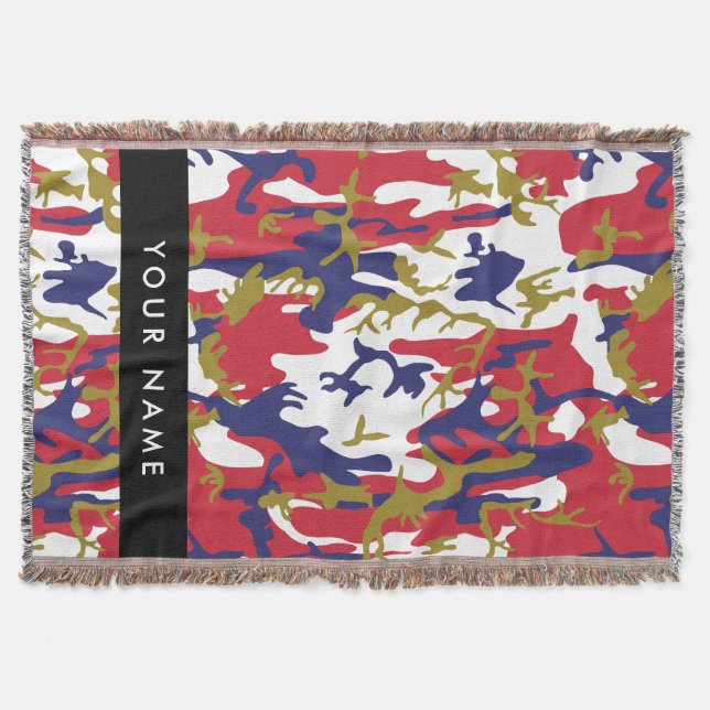 Cobertor Dia da Independência Camuflagem Seu nome Personali (Frente)