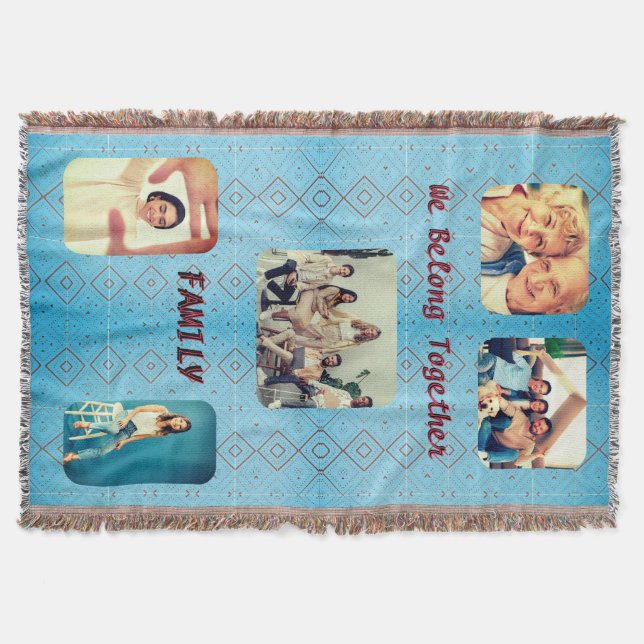 Cobertor Diamante de Retro Azul Suave Foto (Frente)