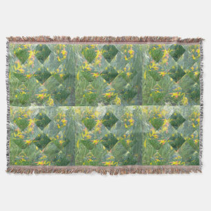 Cobertor Diamond Cut Yellow Lily Field Geometrics Design,