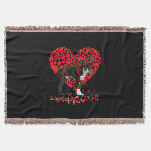 Cobertor Dias de os namorados Boston Terrier Heart Dog Pai