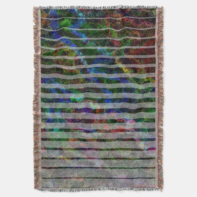 Cobertor Diferentes faixas e quadrados arranhados de linhas (Frente Vertical)