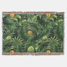 Dinosaur Eyes Green Plants Ancient Creature Art