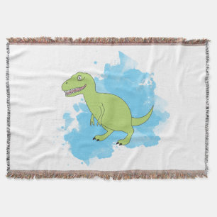Cobertor Dinossauro com Design de Fundo de Aquarela
