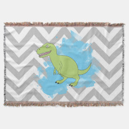 Cobertor Dinossauro com Design de Fundo de Aquarela