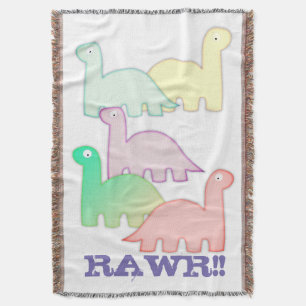 Cobertor Dinossauros bonitos Pastel coloridos