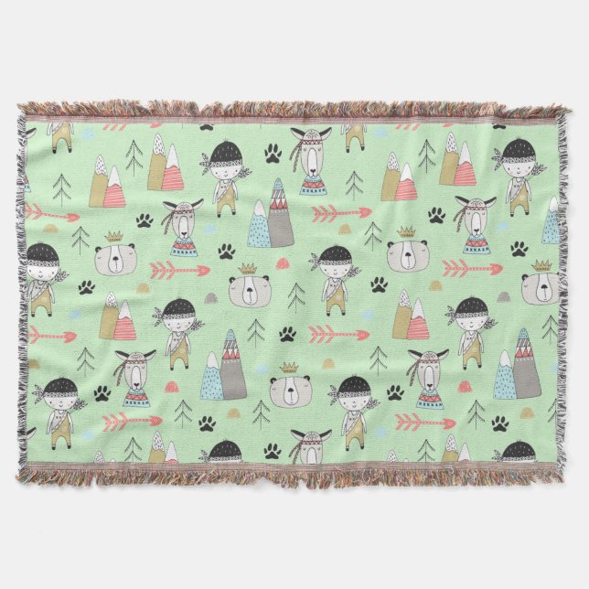 Cobertor Diversão Escandinávia Boho Wilderness (Frente)