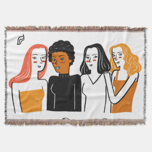 Cobertor Diversas garotas, várias nacionalidades juntas.