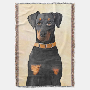 Cobertor Doberman Pinscher Pintura Original Descortada