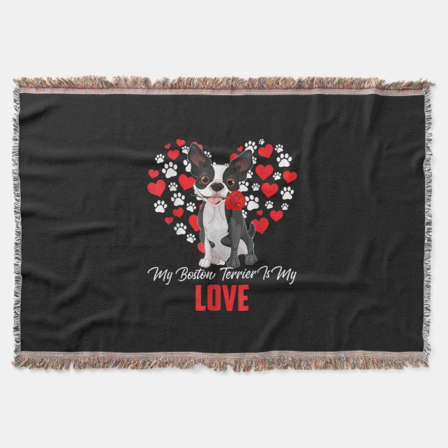 Cobertor Dog Lover Gift Para Mulheres Meu Boston Terrier (Frente)