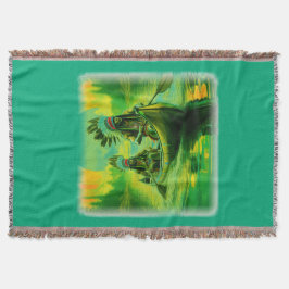 Cobertor Dois índios Estão Removendo No Lago