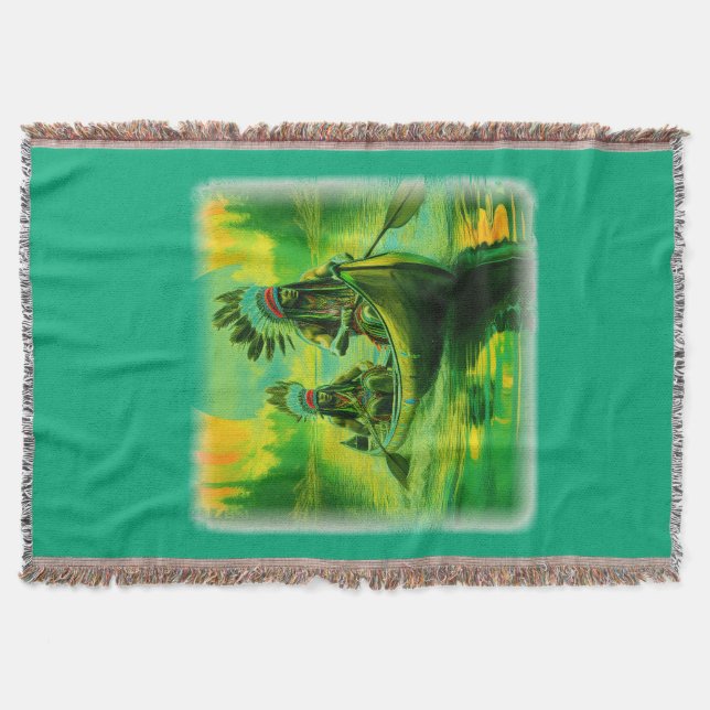 Cobertor Dois índios Estão Removendo No Lago (Frente)