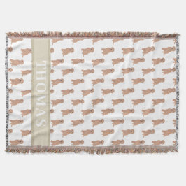 Cobertor Doodle Dourado Apricot Vermelho Personalizado