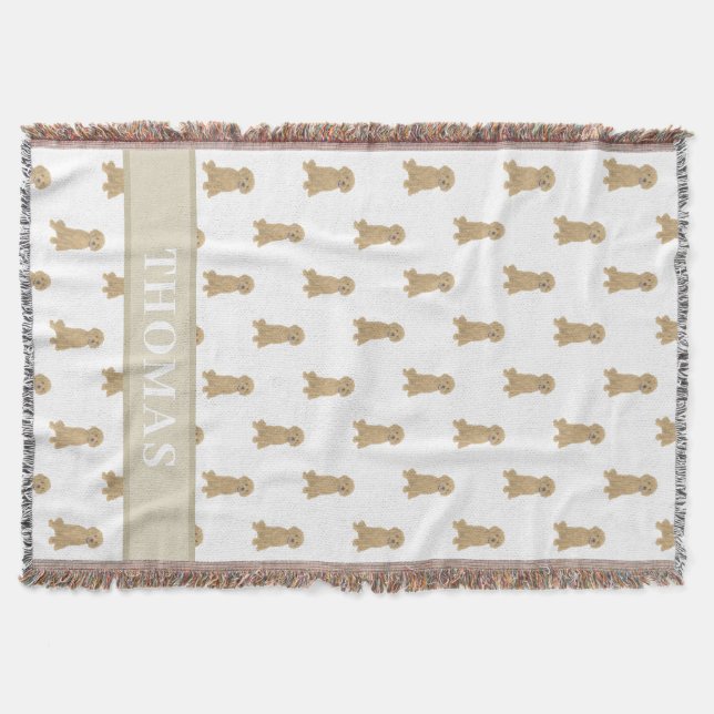 Cobertor Doodle Personalizado (Dourado Albaricoque Vermelho (Frente)