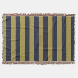 Cobertor Dourado Elegante e Marinho - faixas verticais azui
