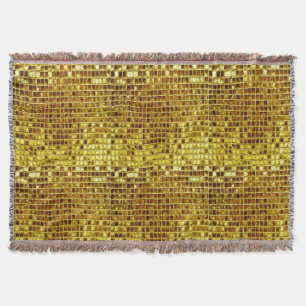 Cobertor Dourado Mosaico Elegante Glam Estético, Luxo Moder