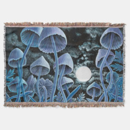 Cobertor Doze cogumelos mágicos na lua de cheio