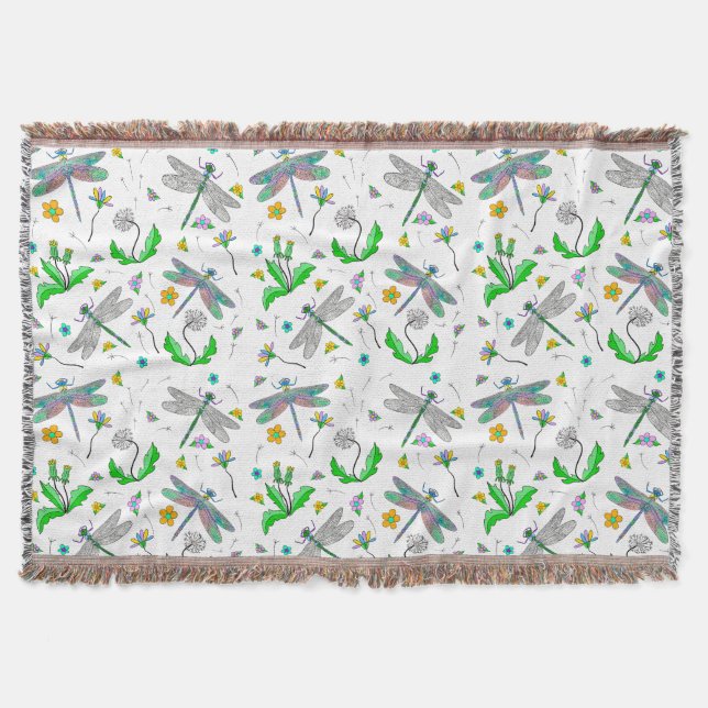Cobertor Dragonflies e Dandelions (Frente)