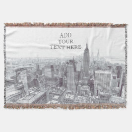 Cobertor Drawing of New York City Landscape Custom