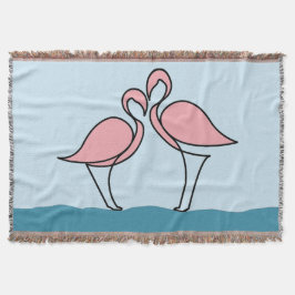 Cobertor Duas Flamingas Rosa na Água
