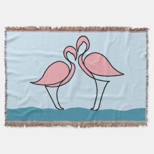 Cobertor Duas Flamingas Rosa na Água