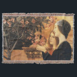 Cobertor Duas garotas com um Oleander de Gustav Klimt<br><div class="desc">"Duas Meninas com Oleander" é uma pintura de Gustav Klimt criada em 1892. A trabalho de arte apresenta duas jovens do lado a lado, com uma segurando uma flor de oleandro. O estilo de assinatura do Klimt é evidente através do seu uso de padrões ousados e delicados detalhes. As meninas...</div>