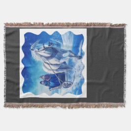 Cobertor Duas Meninas Jovens Em Um Passeio De Neve