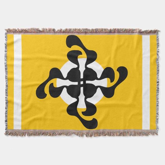 Cobertor Dubble dramático Q espelhado Amarelo moderno (Frente)