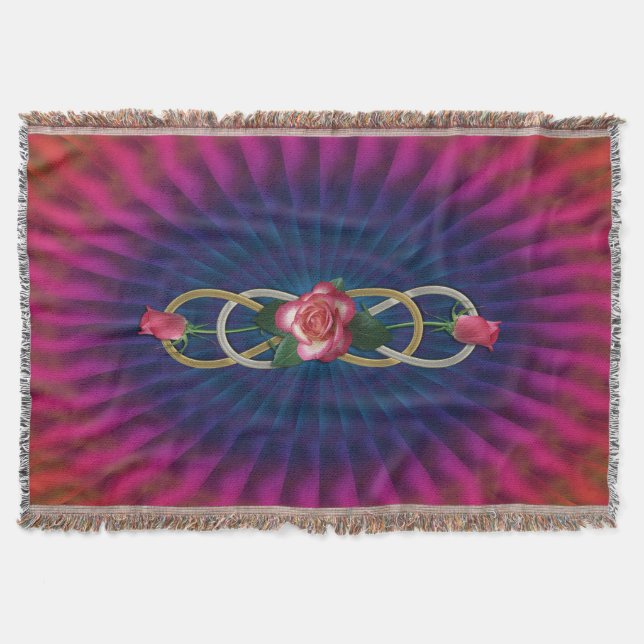 Cobertor Duplos Rosas Dourados do Infinity Silver + seu bac (Frente)