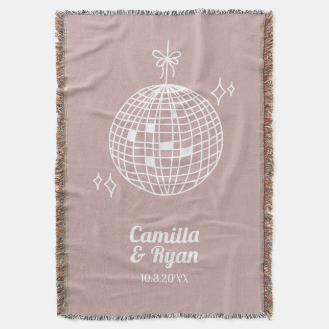 Cobertor Dusty Pink Disco Ball Weding Blanket (Frente Vertical)
