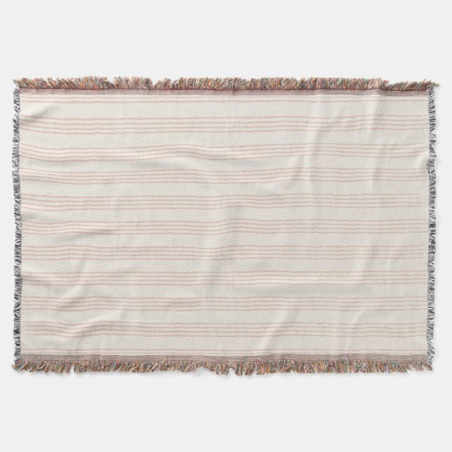 Cobertor Dusty Rosa Modern Minimalist Stripe Boho (Frente)