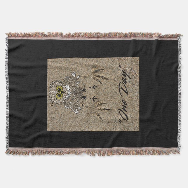 Cobertor Eagle Baby e Pegadas na Areia "One Day" (Frente)