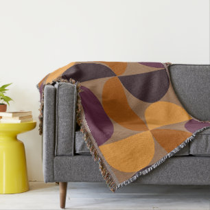 Cobertor Eclipse de Vinho Queimado Moderno do Século médio