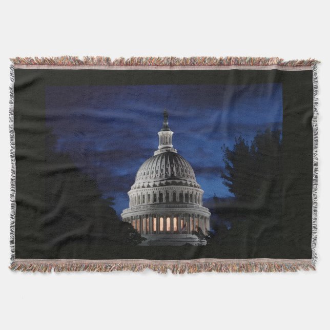 Cobertor Edifício do Capitólio dos Estados Unidos à Noite (Frente)