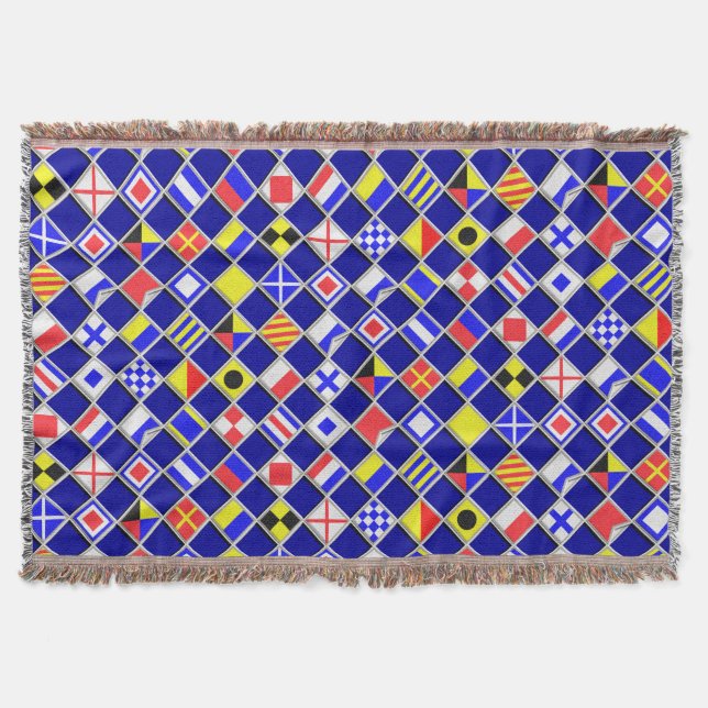 Cobertor Efeito 3D Verificado azulejos de Sinalizador Náuti (Frente)