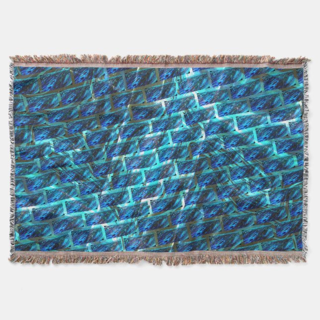 Cobertor Efeito de tijolos azuis manchados, granulados ou i (Frente)