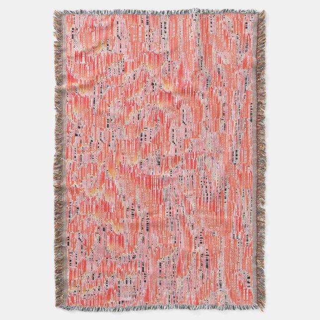 Cobertor Efeito mosaico estreito do salmão e do pêssego (Frente Vertical)