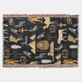 Cobertor Egyptian Hieroglyphic Symbol Pattern Background