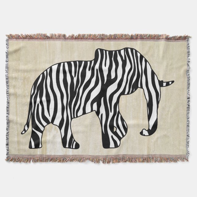 Cobertor Elefante com Zebra Stripes + suas ideias (Frente)