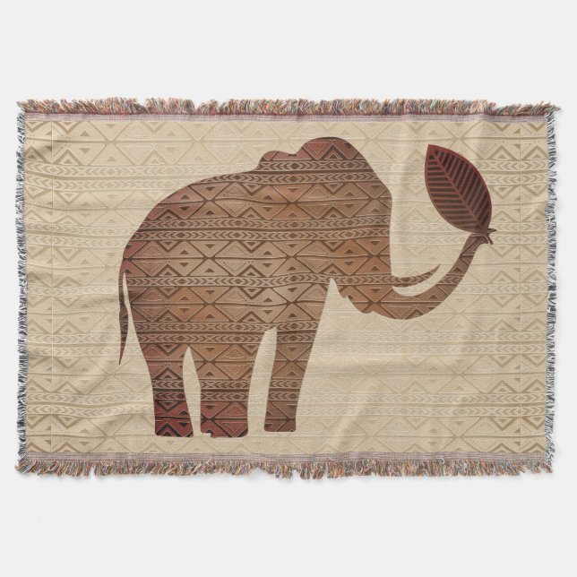 Cobertor Elefante - Design de Arte Tribal (Frente)