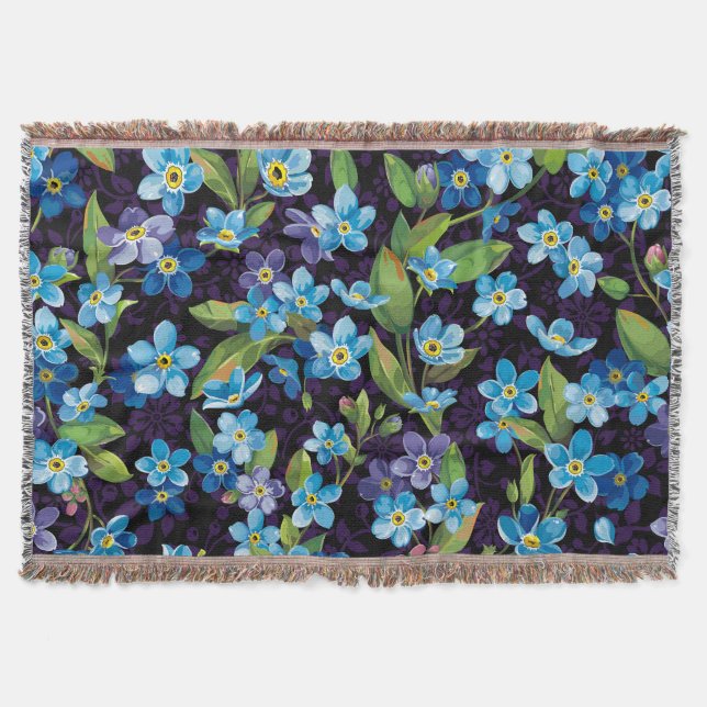 Cobertor Elegance Forget-Me-Not Floral Patterno (Frente)