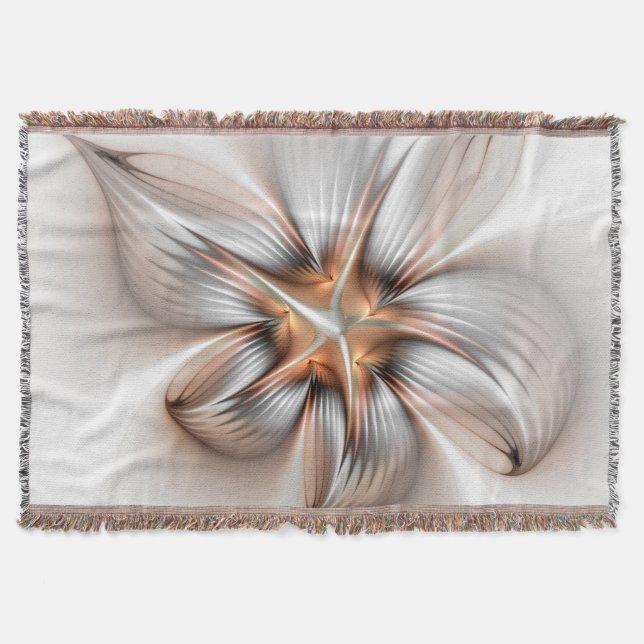 Cobertor Elegância Floral Moderna Abstrato de Arte Fractal (Frente)