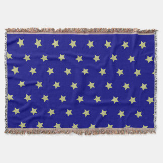 Cobertor Elegant Gold & Blue Star Pattern 
