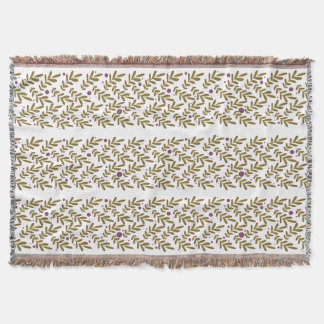Cobertor Elegant Leaf and Berry Pattern Throw Blanket 