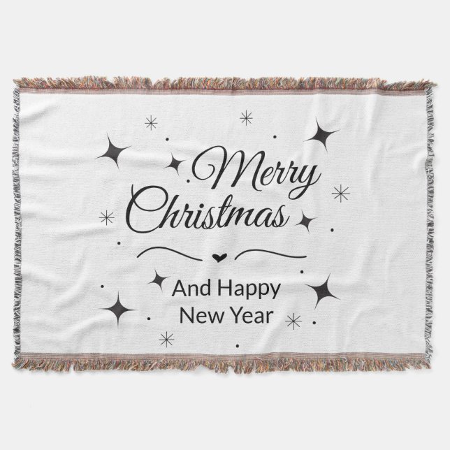Cobertor Elegant Merry Christmas and Happy New Year  (Frente)