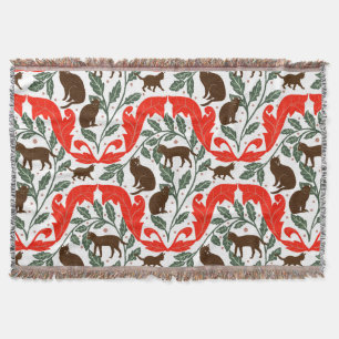 Cobertor Elegante Art Nouveau Blue Black Whimsical