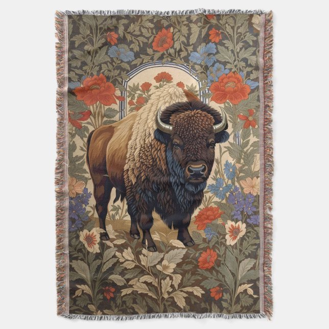 Cobertor Elegante Bison William Morris Inspirou (Frente Vertical)