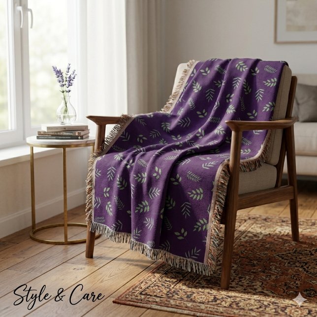 Cobertor Elegante de Fleece com Estampa de Folhas  (Elegant Leaf Print Fleece – Cozy & Stylish Blanket)